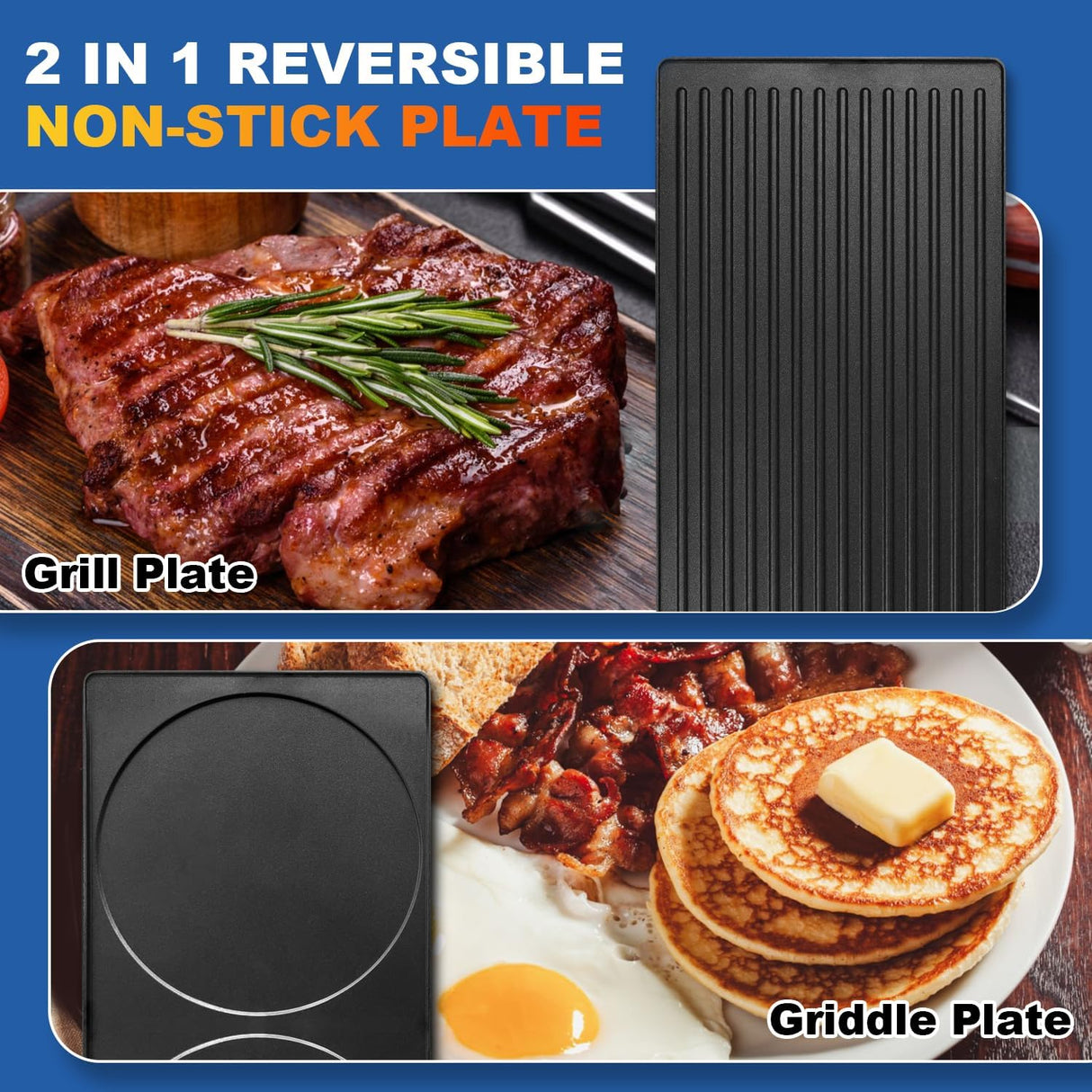 Parrilla eléctrica de 1500 W antiadherente CMRG-300W CUSIMAX