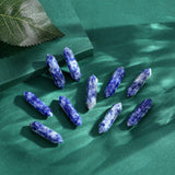 Juego de 10 varitas de cristales de sodalita azules y blancos