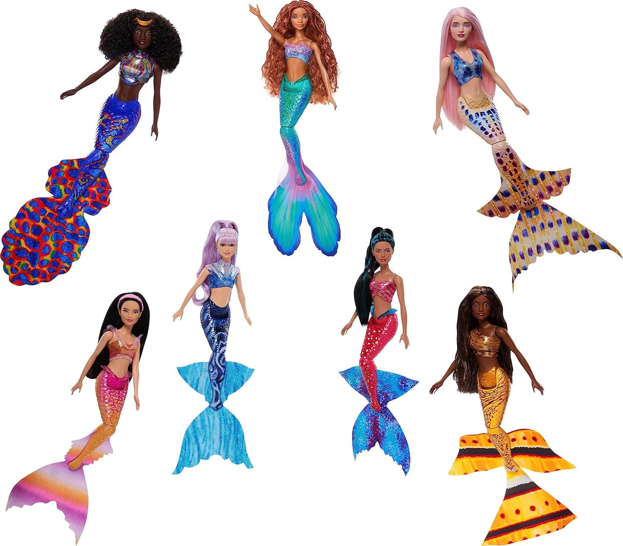 Muñecas Mattel La Sirenita Ariel Hermanas 7-Pack Colección