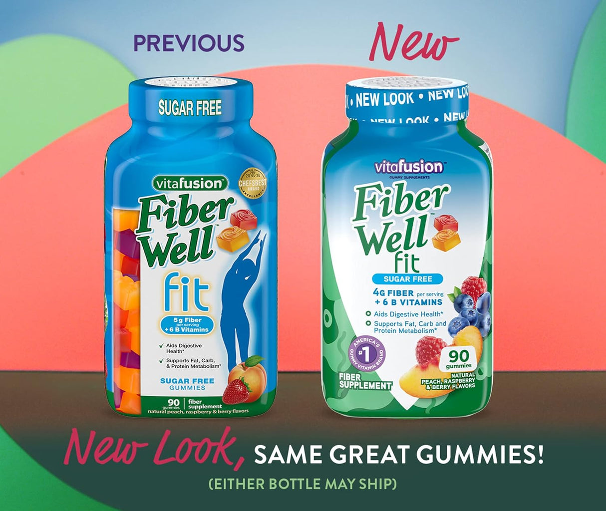 Suplemento de gomitas con fibra Well Fit, 90 unidades