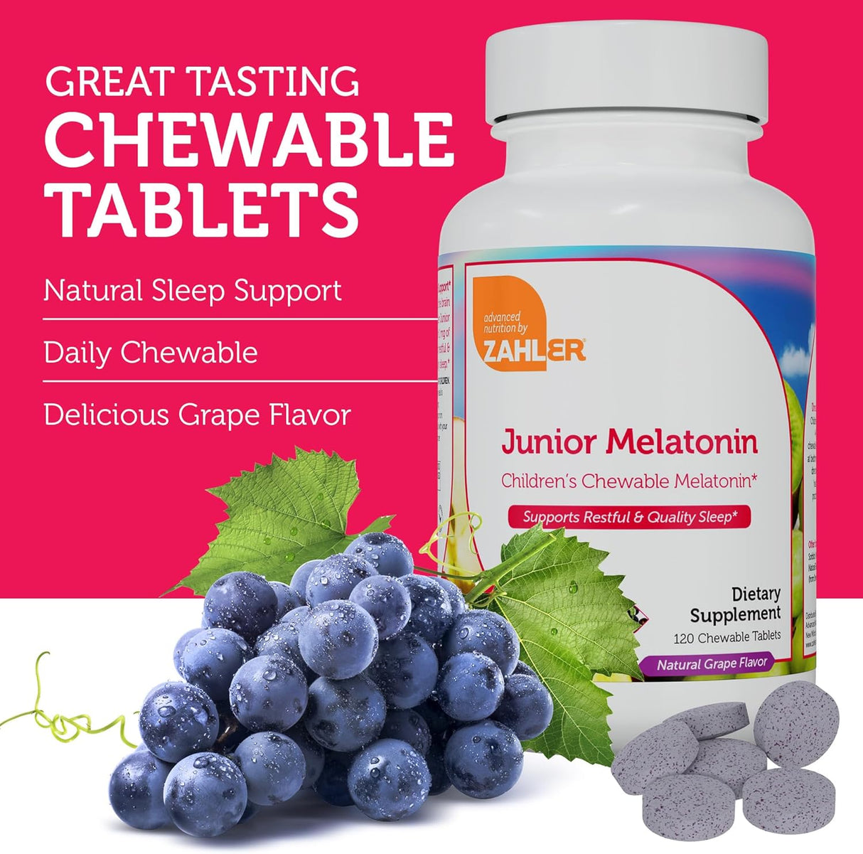 Suplemento para niños 1 mg masticable apoyo para dormir 120u