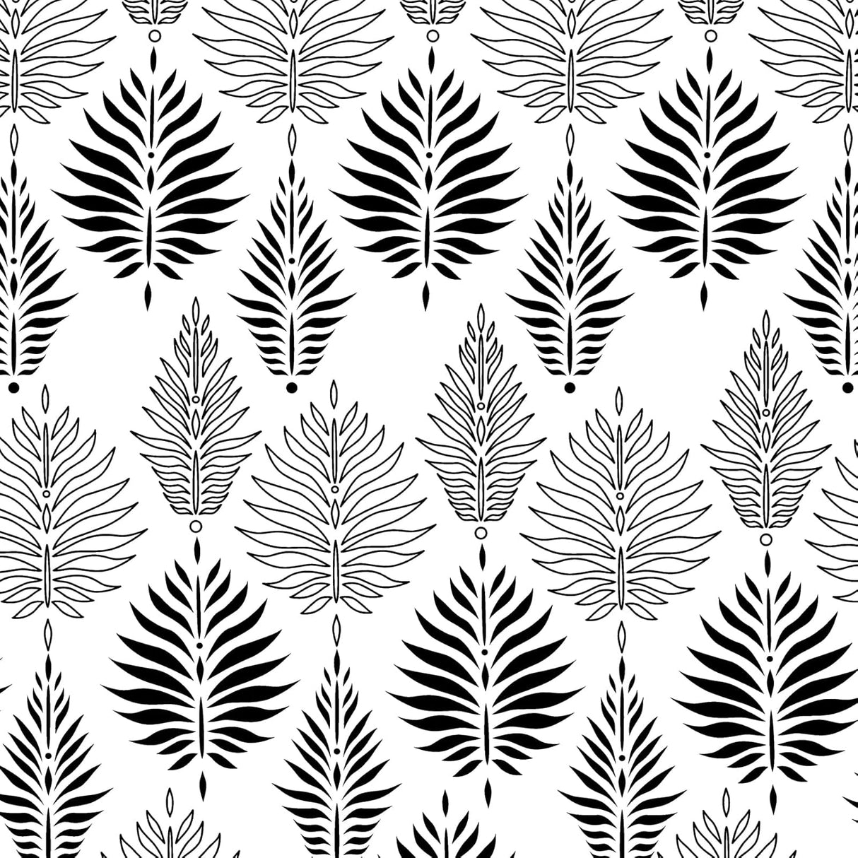Pegatinas de Pared Kazova, Hojas Modernas, Patrón de Helechos