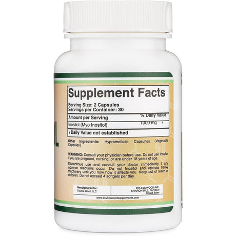 Suplementos de inositol (Myo Inositol) 1000 mg PCOS  60 und