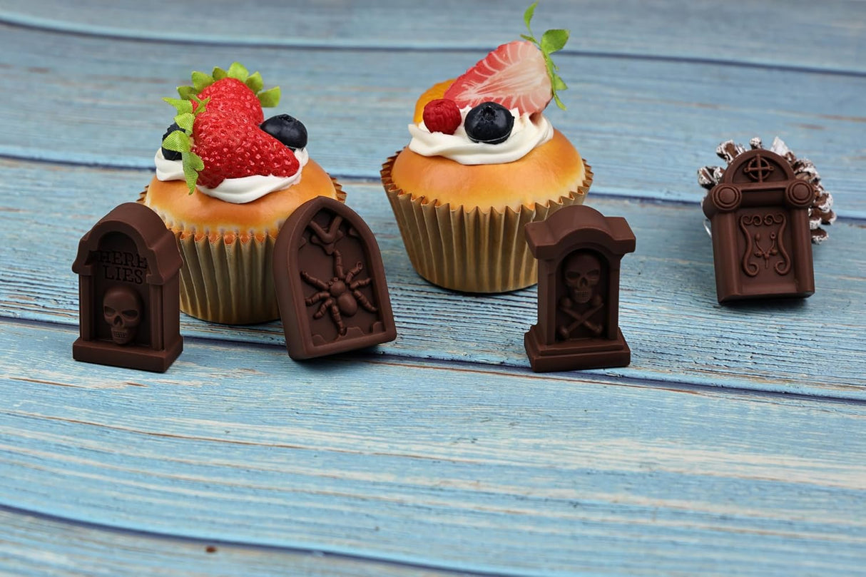 Moldes de Chocolate Halloween, Silicona, Tumbas, 2 pcs
