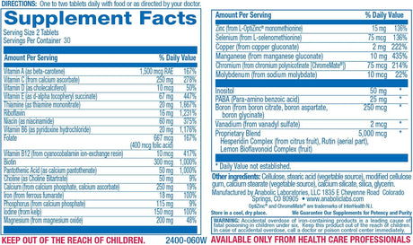 Suplemento Multivitamínico y minerales para la salud diaria