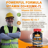 Vitamina D3 20,000 IU + K2 200mcg - Salud Ósea y Muscular