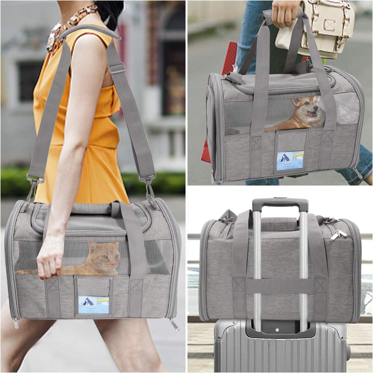 Transportín Refrze para Gatos Grandes y Perros Pequeños 20 lbs