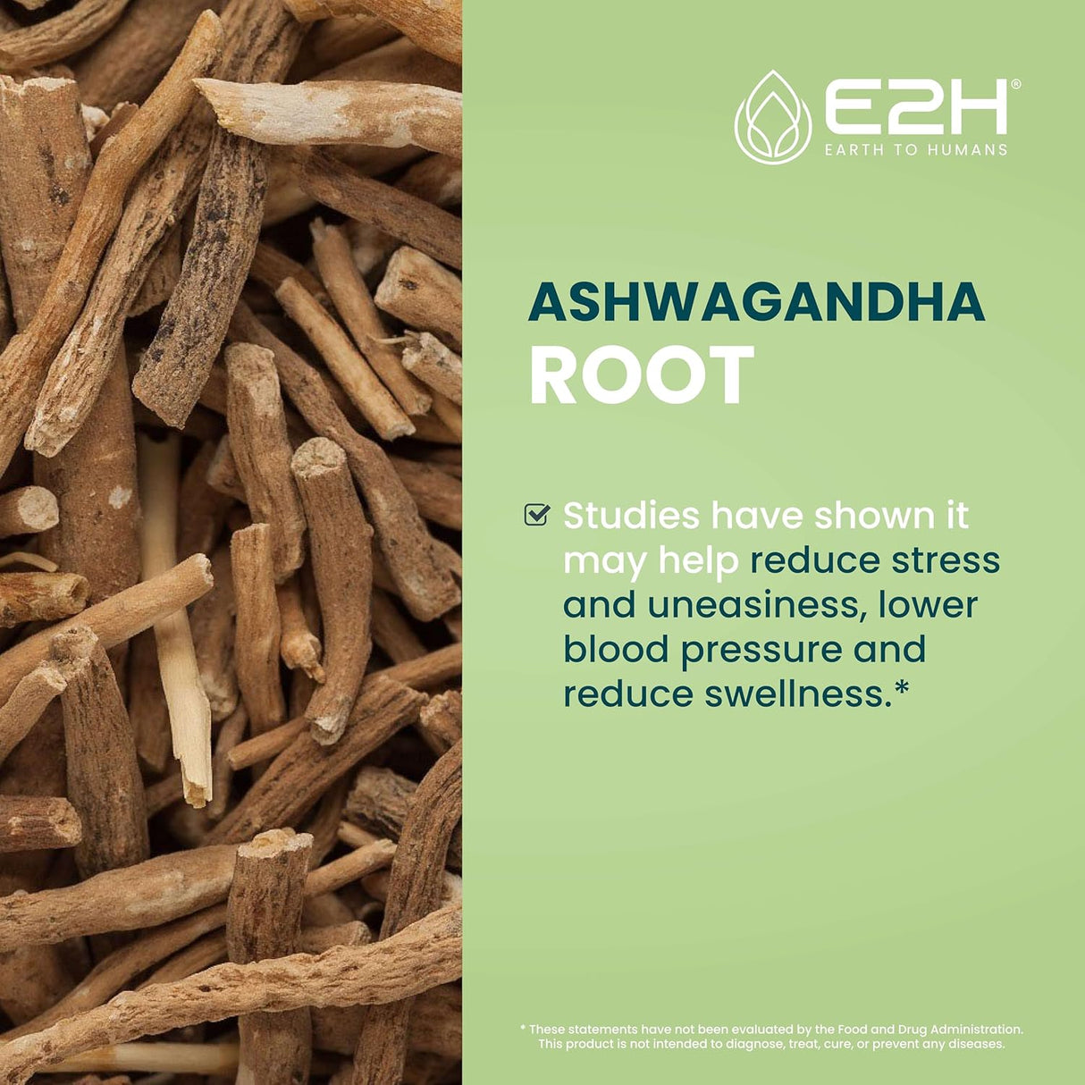 Gotas de Ashwagandha E2H - Suplemento Natural 2 Fl Oz