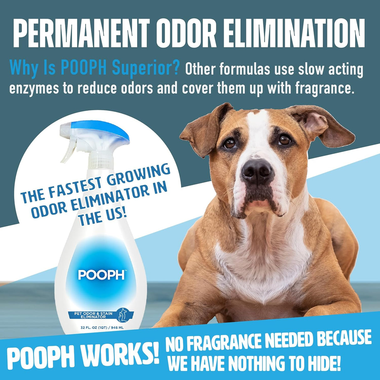 Eliminador de Olores Pooph, 32oz, Seguro para Mascotas