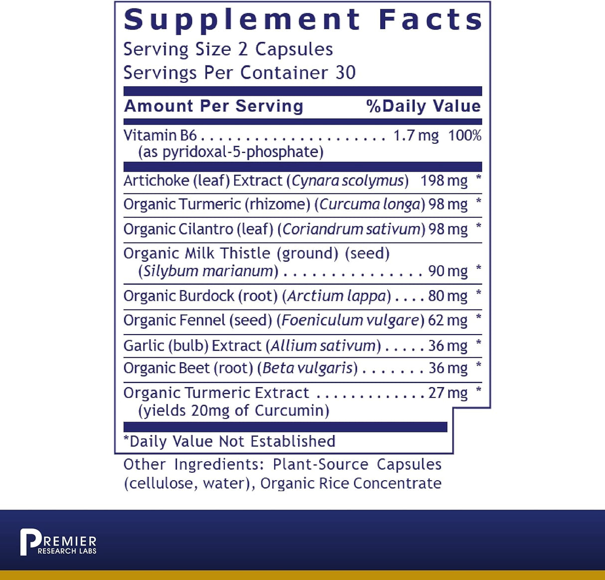 Suplementos para desintoxicación de la vesícula biliar  60 u