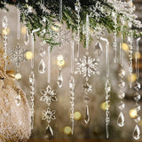 18 Piezas Adornos Acrílicos Cristales para Árbol - Decoración