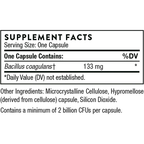 Suplementos Thorne Bacillus Coagulans Probiótico 60 cápsulas