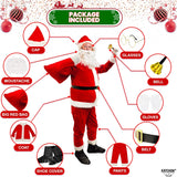 Traje de Papá Noel de terciopelo para adultos Talla L 10 pza