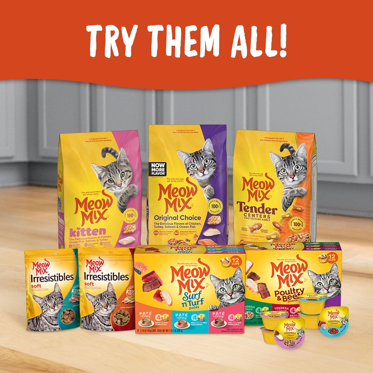 Galletas para Gatos Irresistibles, Meow Mix, Pollo, 3 Oz (5)