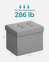 Otomana de Almacenamiento Plegable, 286 lb Capacidad, ULSF102G02