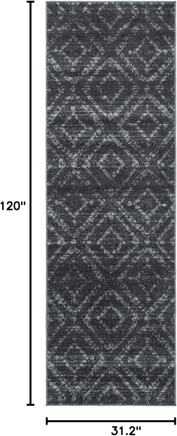 Alfombra Runner Moderna, Diseño Diamante, Ideal para Tráfico (ADR131F)