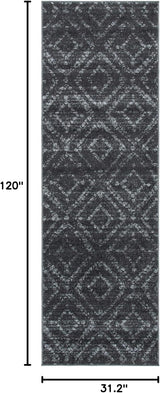 Alfombra Runner Moderna, Diseño Diamante, Ideal para Tráfico (ADR131F)