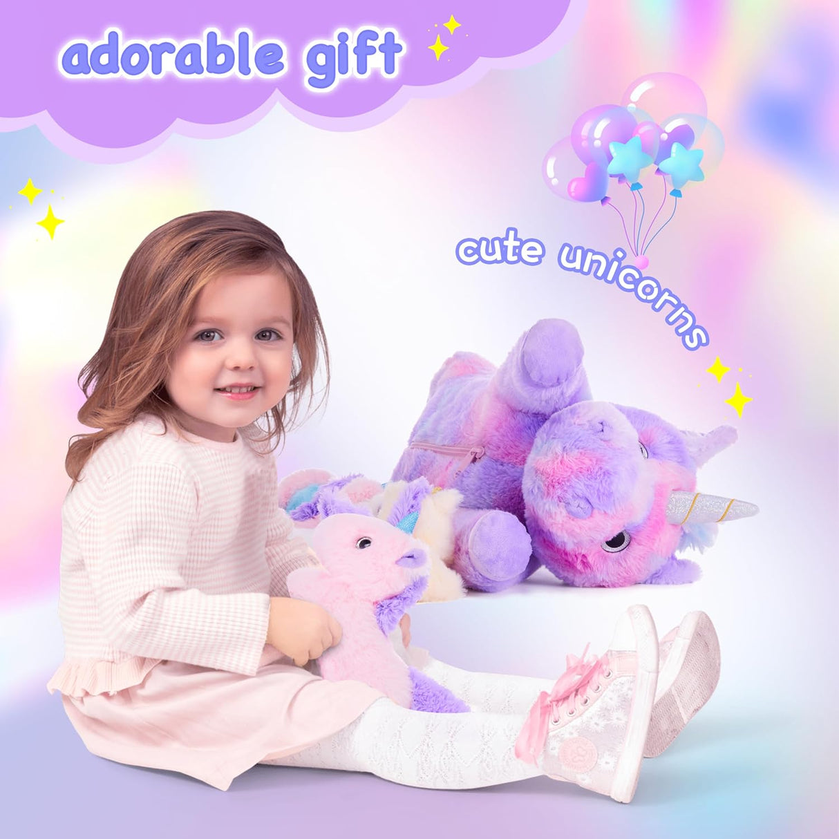 Juguete de peluche Mommy Unicorn, EARTHSOUND, 18 mamá y bebé