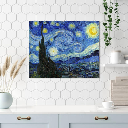 "Reproducción de Noche Estrellada de Van Gogh, póster enmarcado"