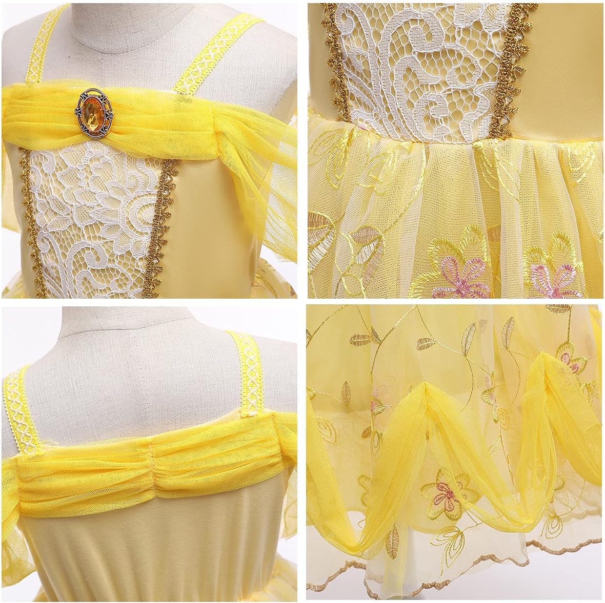 Disfraz de Princesa Belle, Accesorios, Cumpleaños y Halloween