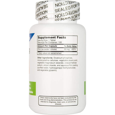 Suplemento Zinc para acné 50mg  con citrato de óxido de zinc