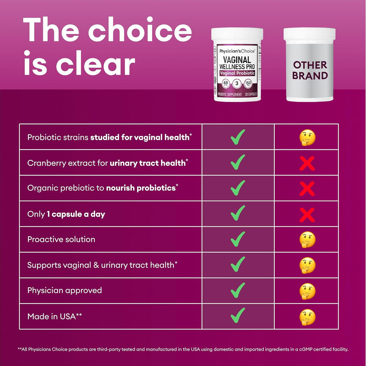 Probióticos vaginales para mujeres Physician's Choice
