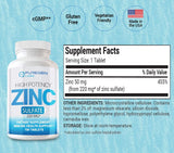 Suplementos Zinc 220mg alta potencia Sulfato de zinc 100 un