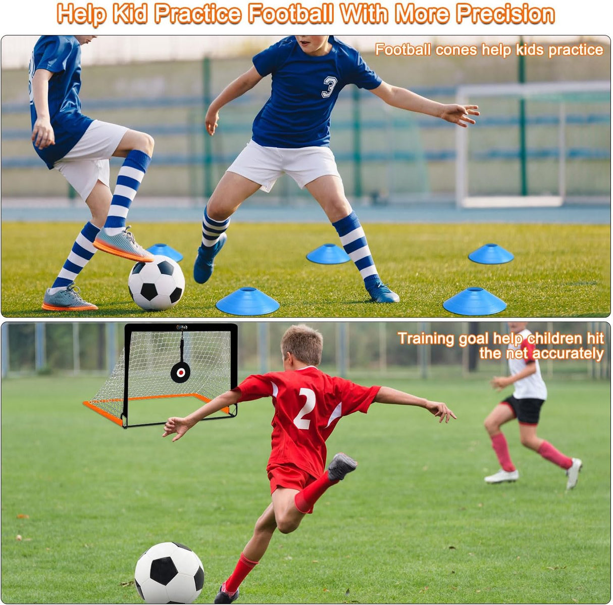 Hitish Porterías de fútbol para niños para patio trasero