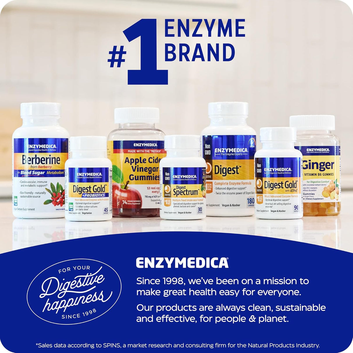 Suplemento Enzymedica Digerir  de oro y probióticos