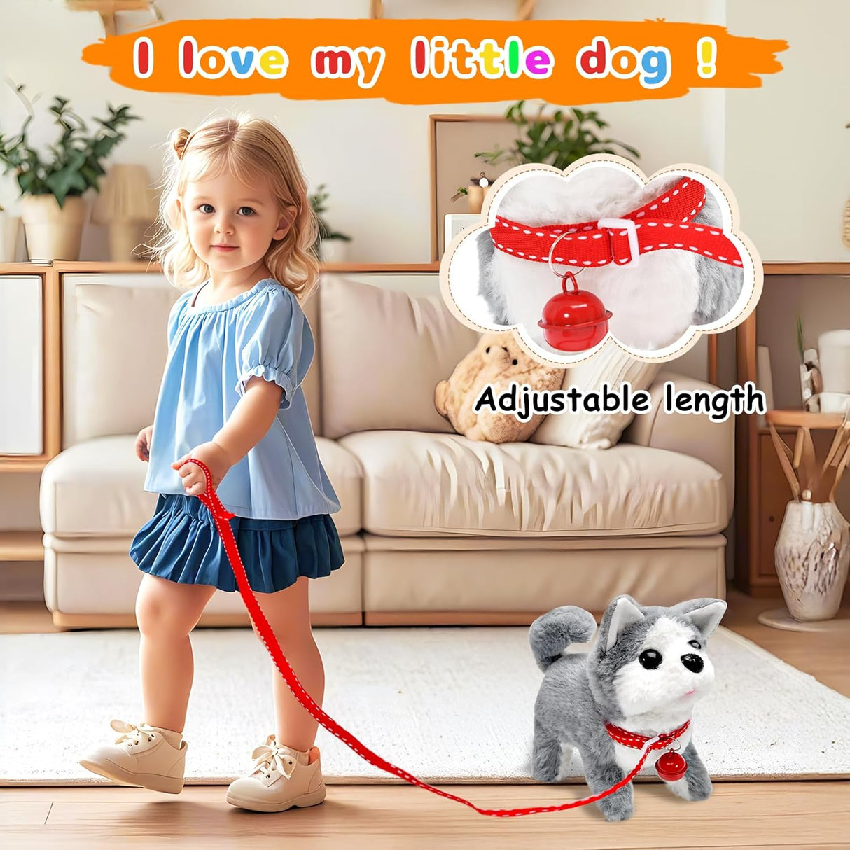 Peluche Husky Interactivo - Camina, Ladra, Agita Cola, Modelo 2023