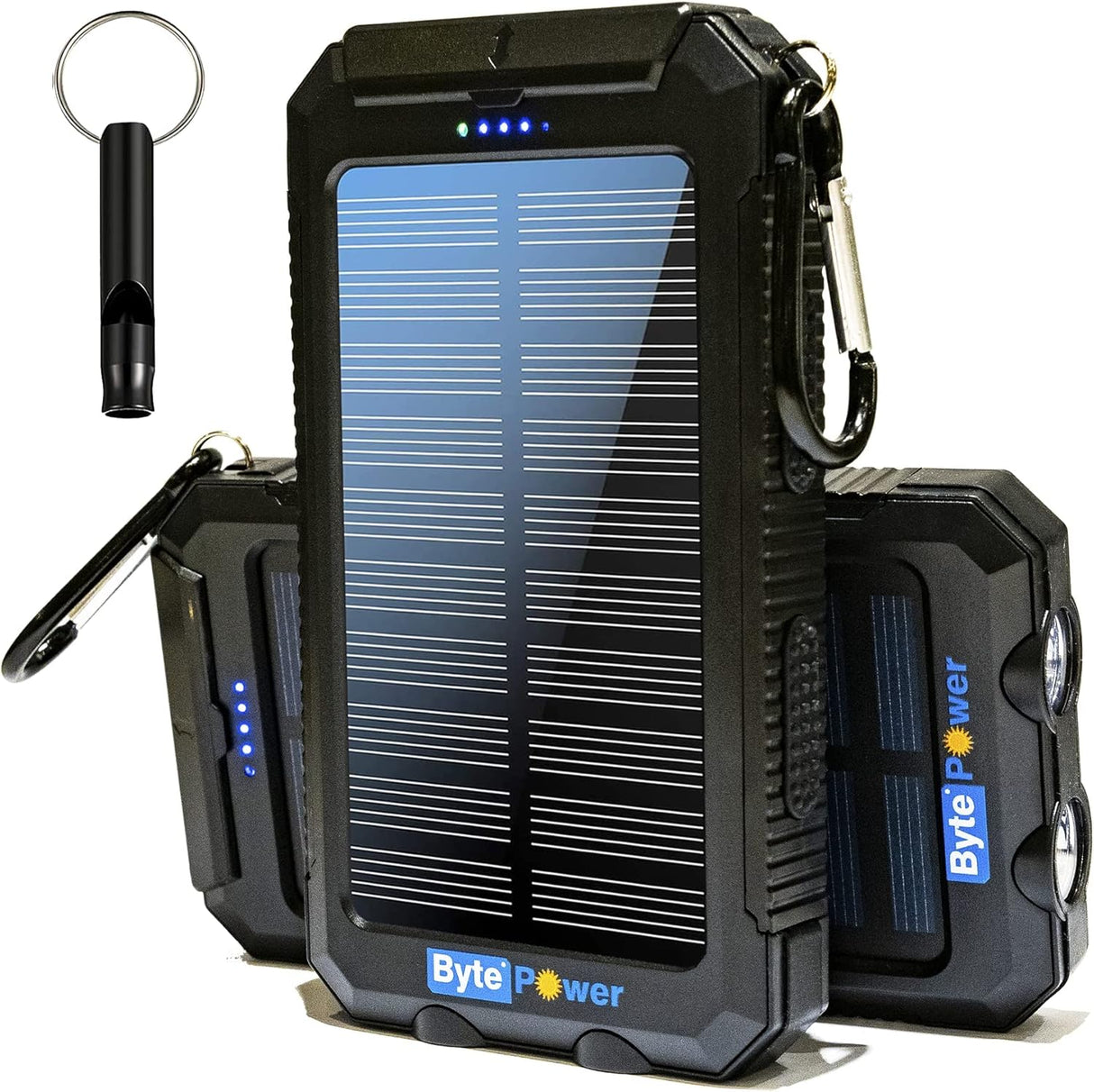 Cargador solar 20000mAh portátil con brújula negro