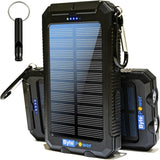 Cargador solar 20000mAh portátil con brújula negro