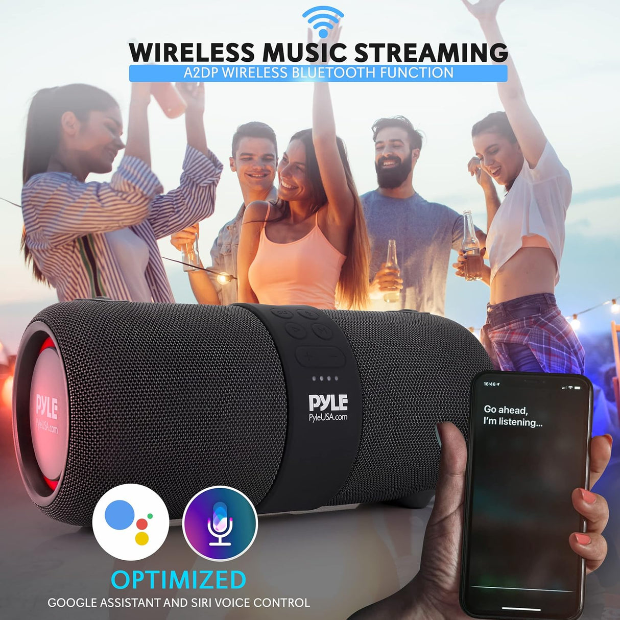 Parlante Portátil inalámbrico Bluetooth PYLE-HOME PSBWP9BK
