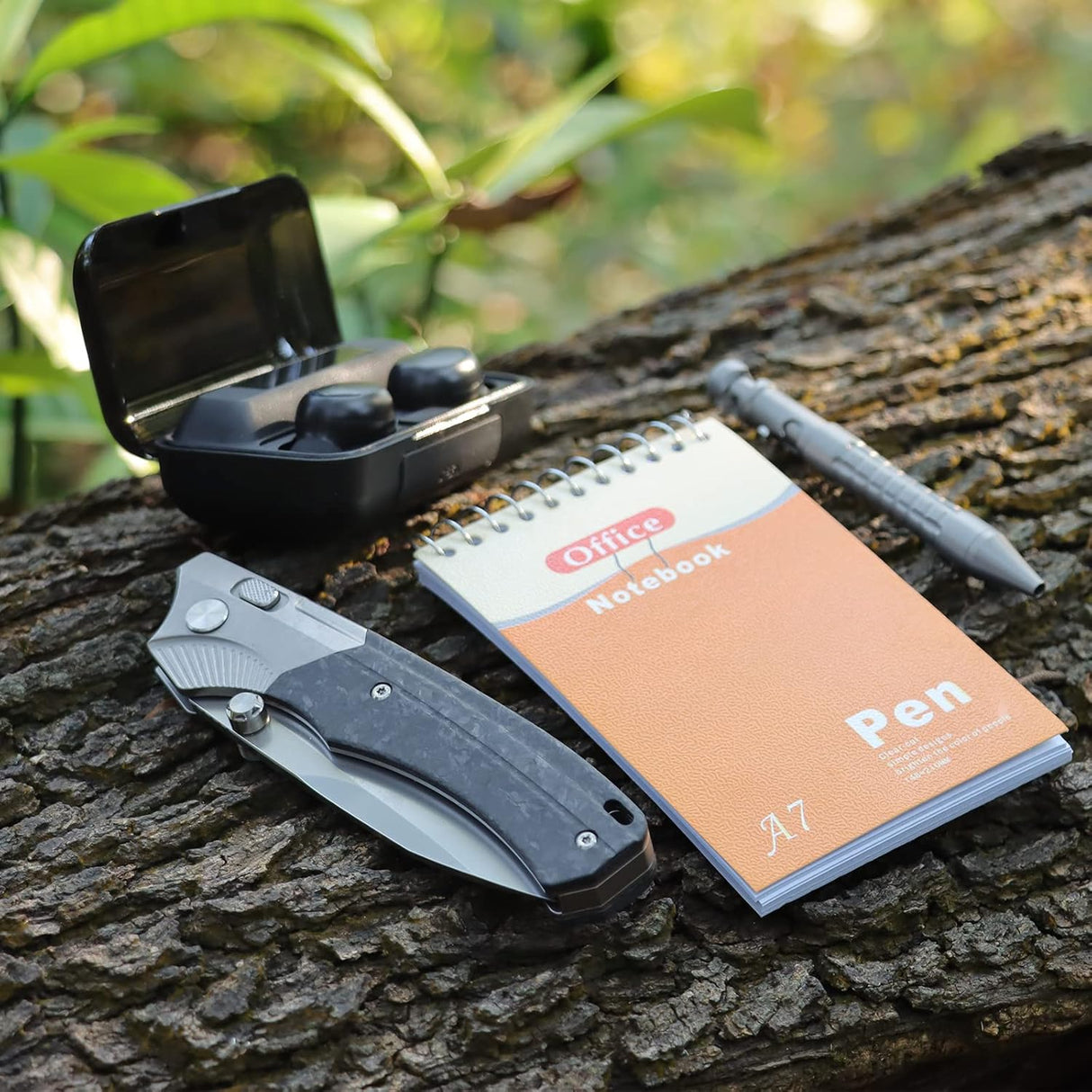 Cuchillo de bolsillo EDC con mango de titanio para hombres