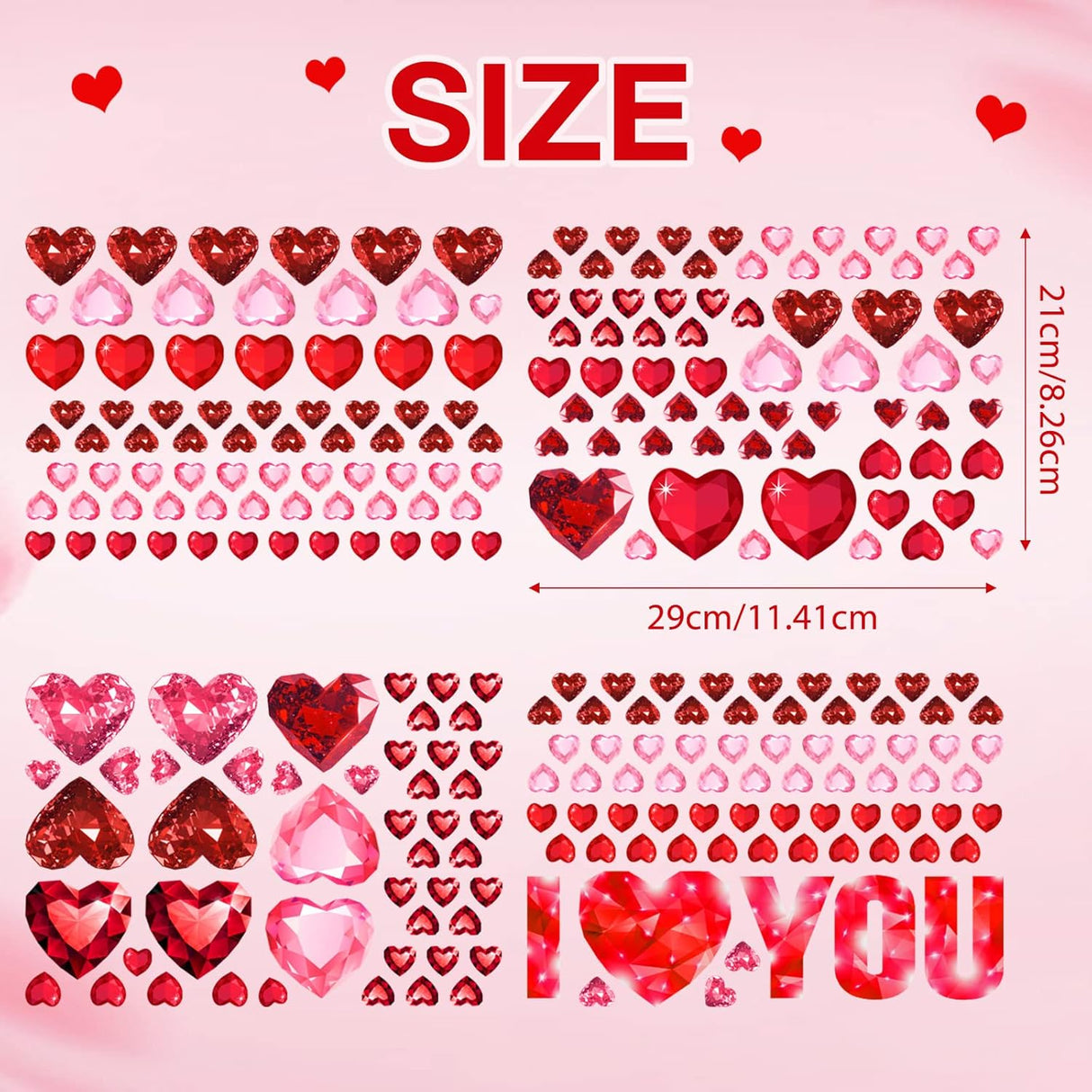 Stickers de Pared para San Valentín, 259 Piezas, Removibles