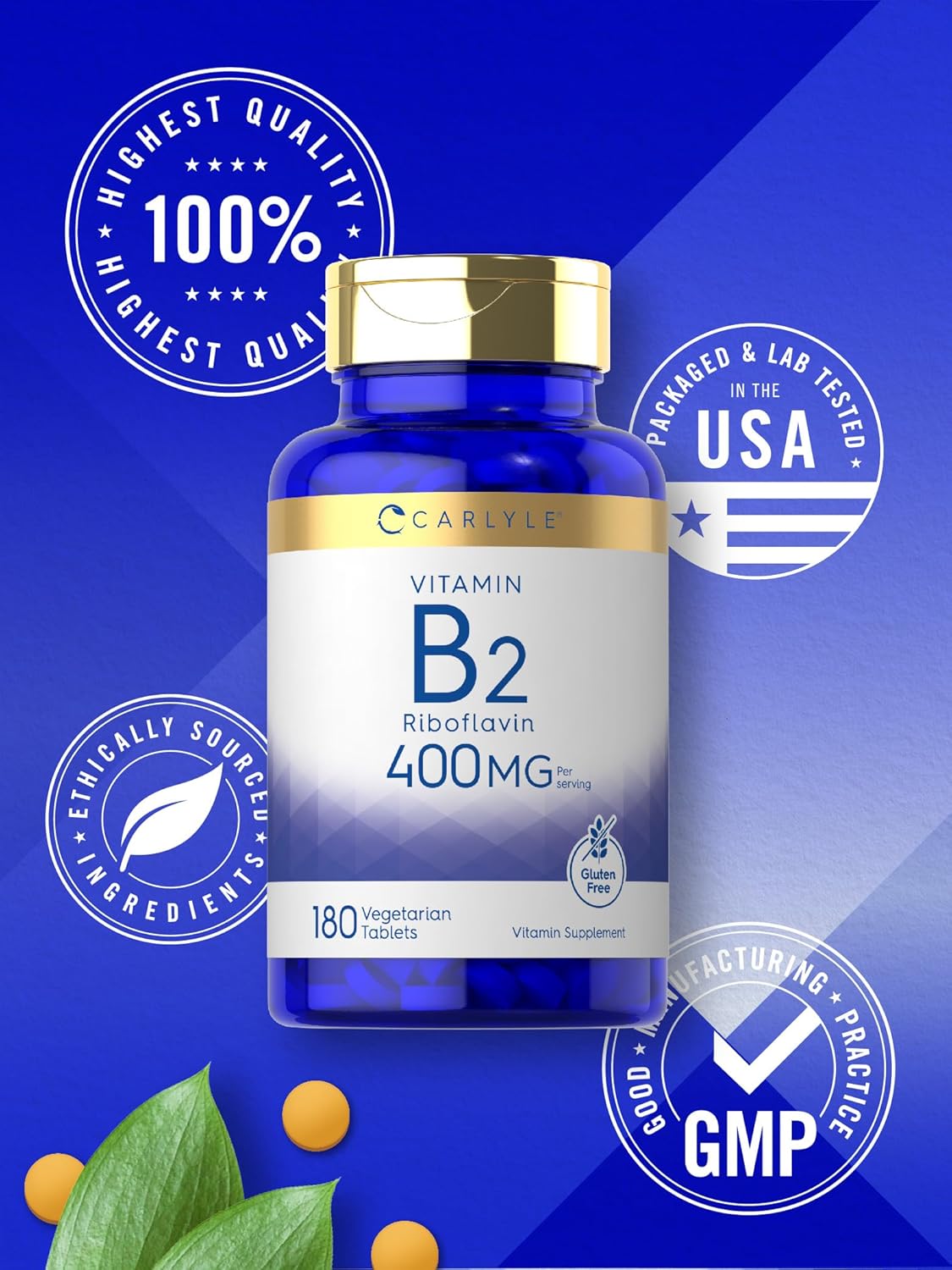 Suplemento  Vitamina B2 400mg  180 Tabletas  Vegetariano