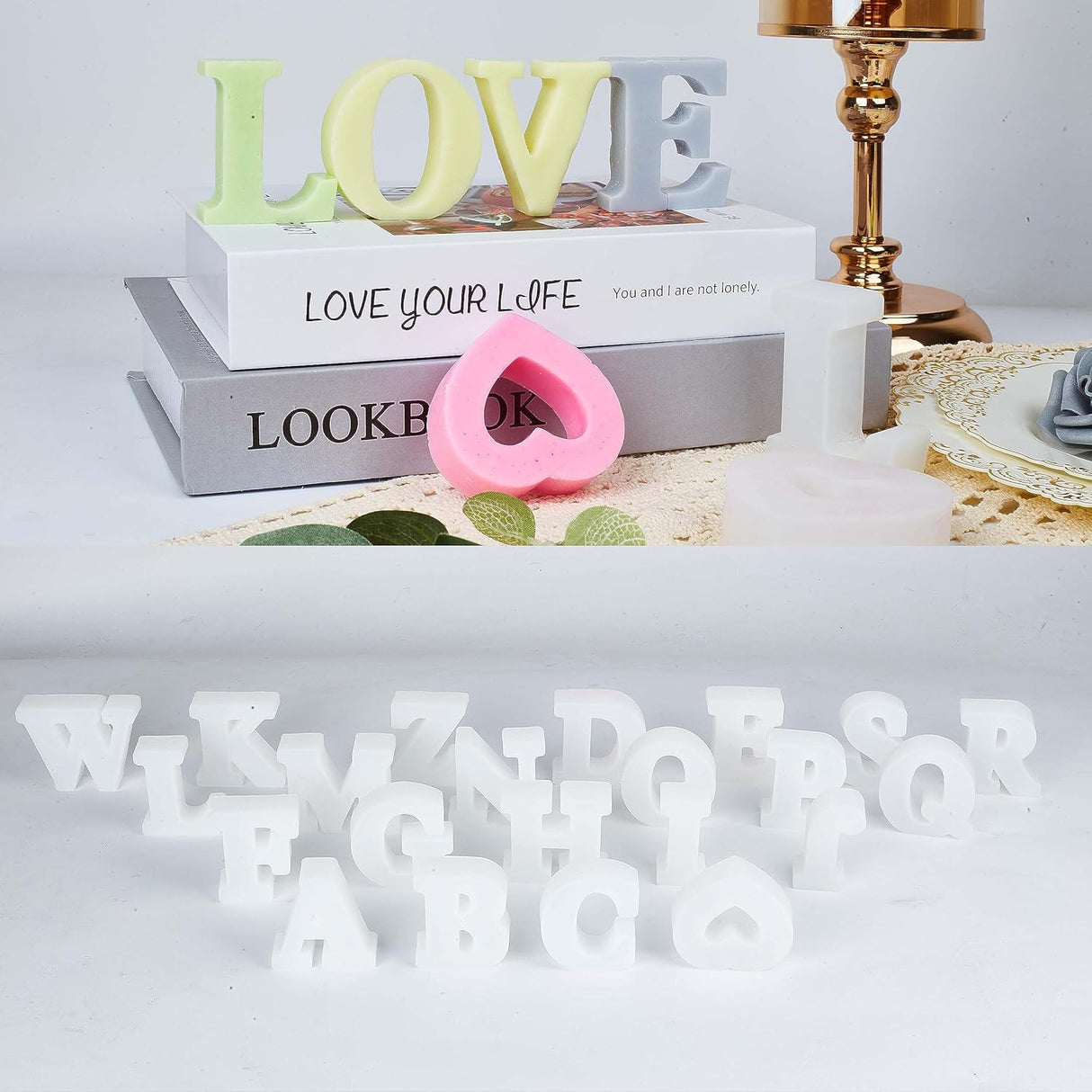 Molde de Letras 2.5 para Resina, 27 Pcs, Ideal para Velas