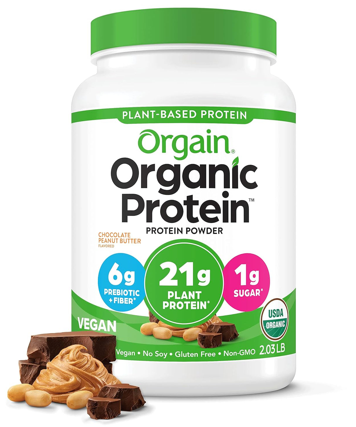 Polvo de Proteínas Vegetales Orgánicas, Sabor Mantequilla