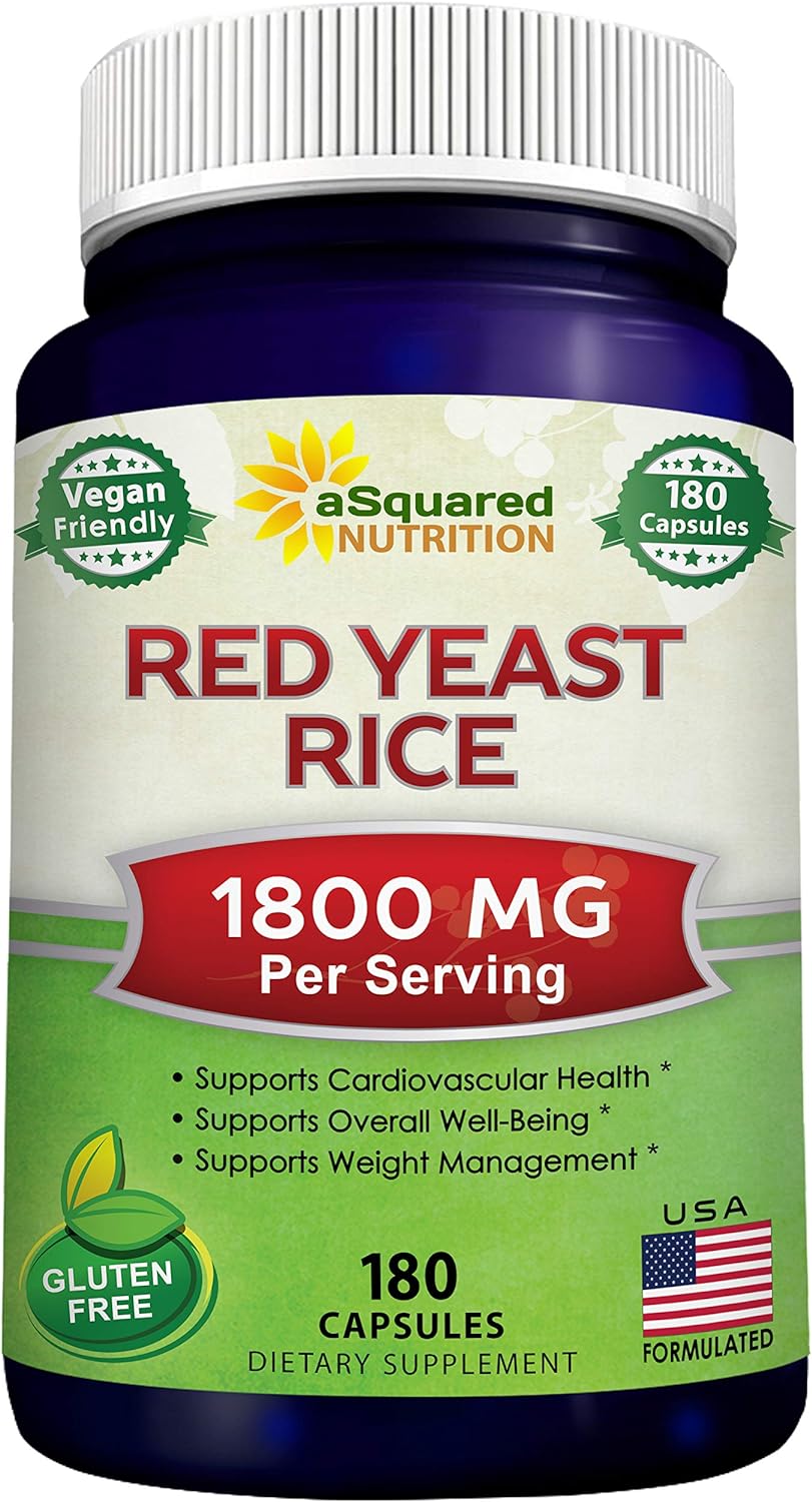 Suplemento Nutrition Arroz de levadura roja, 1800 mg 180 cáp