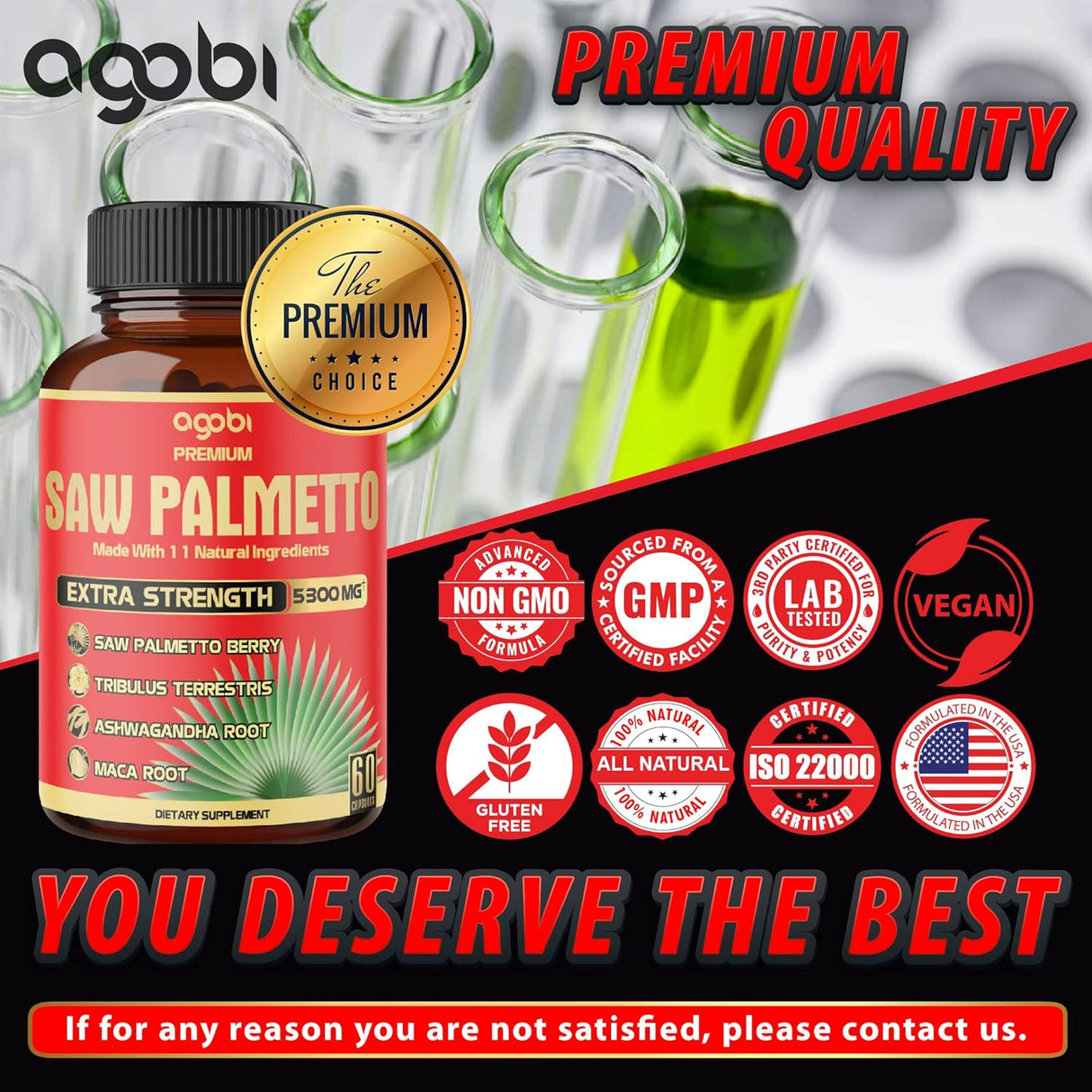 Suplementos de palma enana americana de 5300 mg 60 unidades