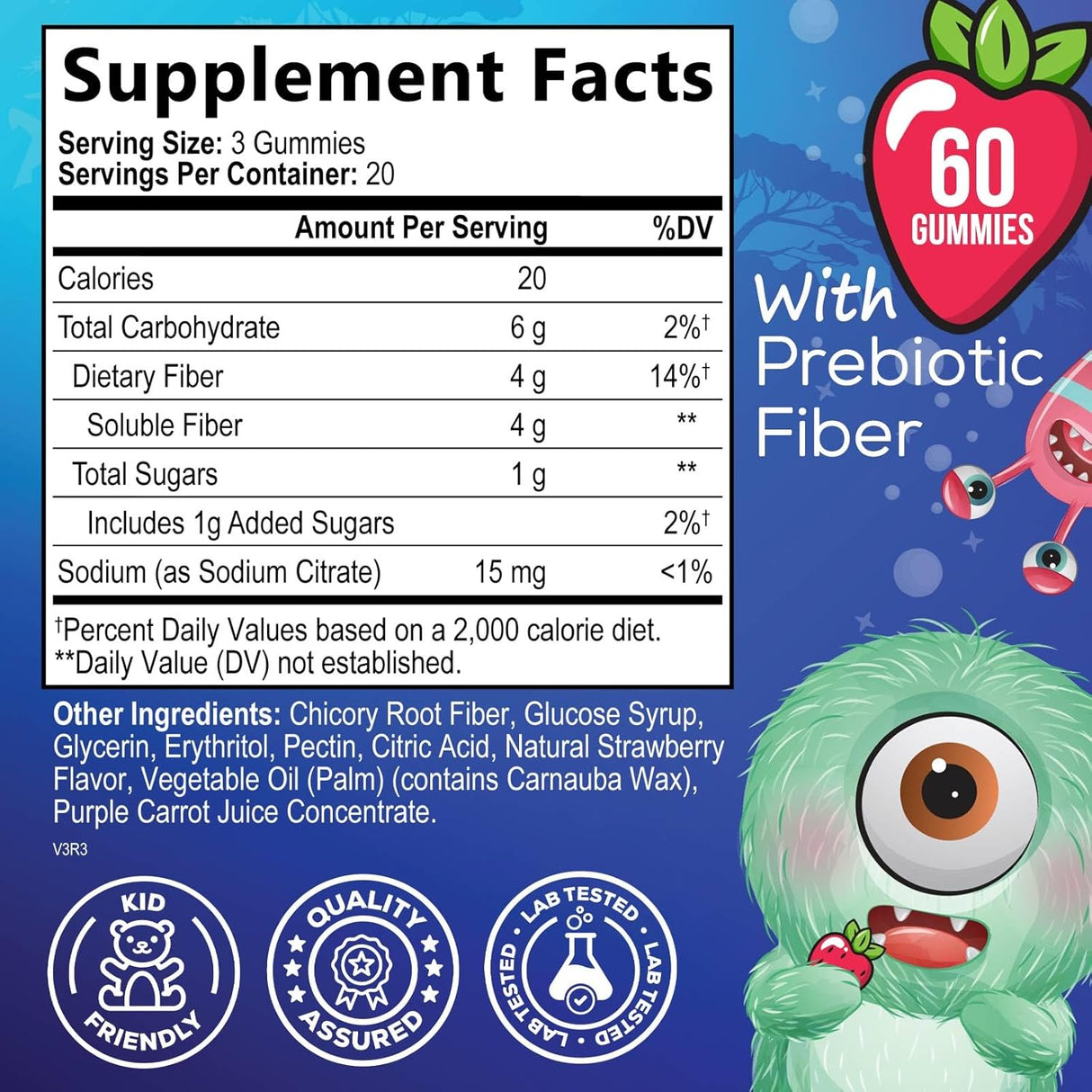 Suplemento de ositos de fibra para niños Nature's Nutrition