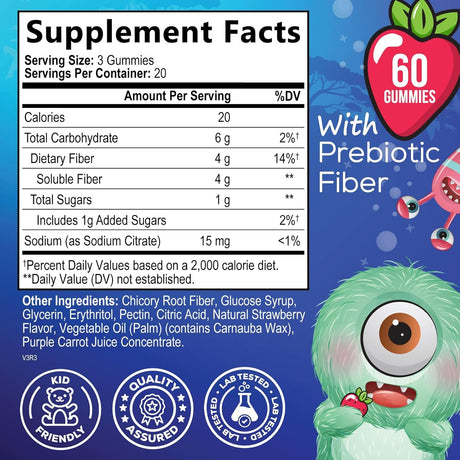 Suplemento de ositos de fibra para niños Nature's Nutrition
