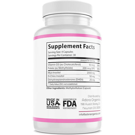 Suplemento de inositol Organics Myo  D-Chiro   120 cápsulas