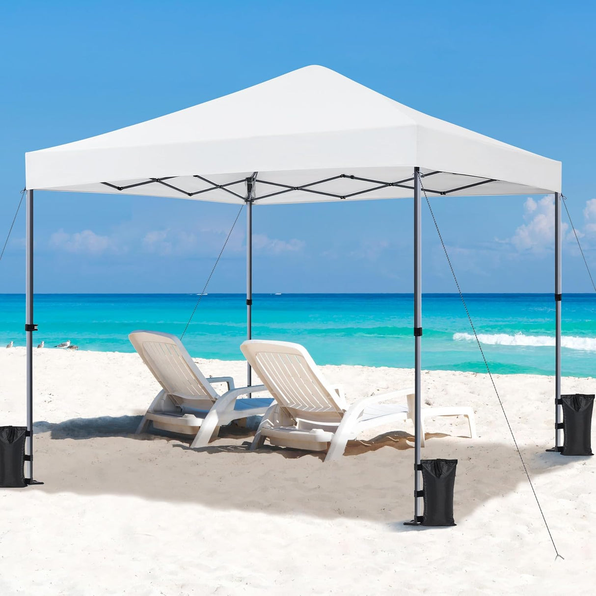 Toldo Plegable Yaheetech 10x10 para 1 Persona, Blanco
