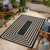 Alfombra moderna geométrica de yute para exterior Lahome