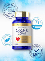 Carlyle CoQ10 200mg | 200 Cápsulas | Vegano, Sin GMO, Sin Gluten