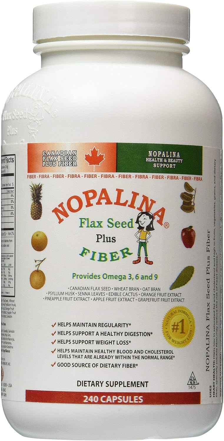 Cápsulas Nopalina Flax Seed Plus 240 Cápsulas, Salud Digestiva