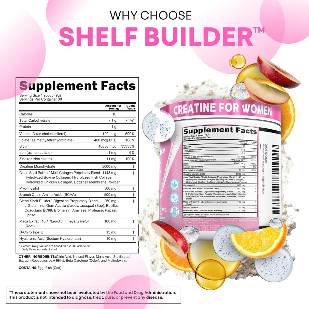 Creatina mujer + BCAA, Nutra, Hidratación y Energía, Shelf