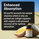 Vitamina D3 1000IU + K2 MK7, NatureWise, Hueso e Inmune, 90 caps