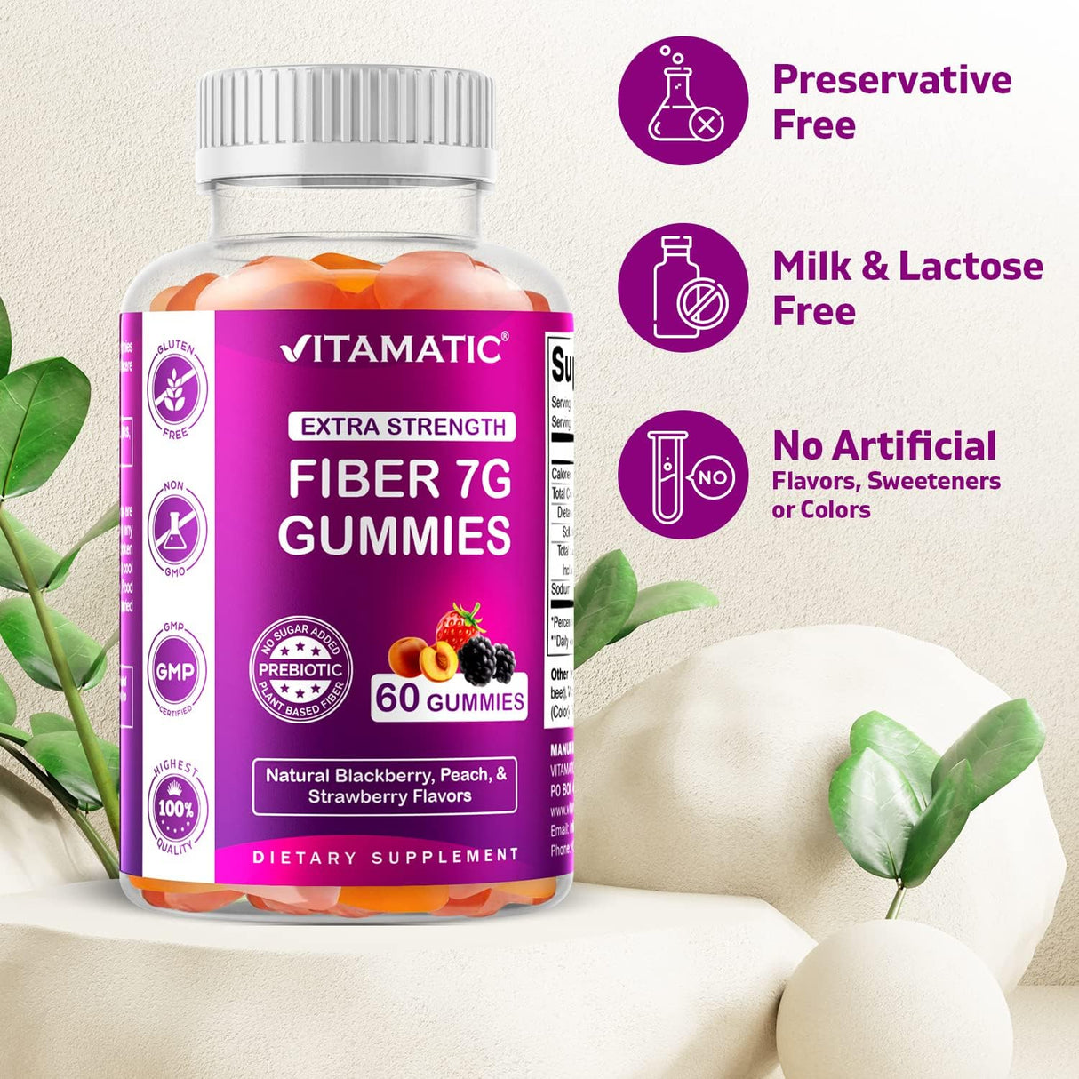 Vitamatic Suplementos de fibra prebiótica para adultos